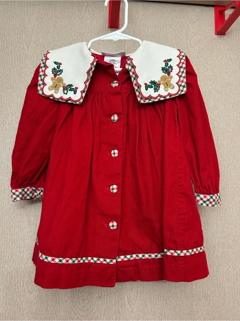 Bonnie Jean - Vintage Corduroy Christmas Dress - Size 3T